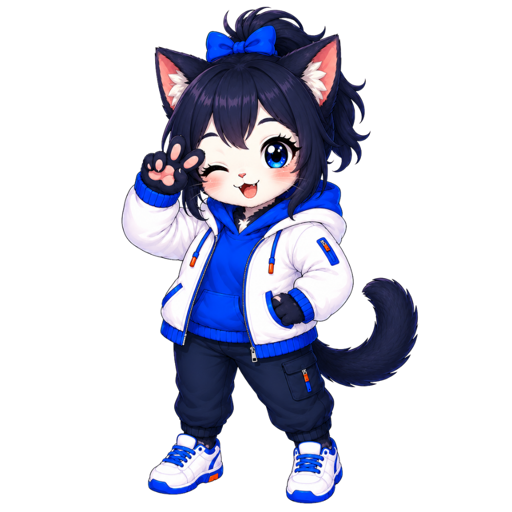 ウインクするadofyのマスコットキャラクター